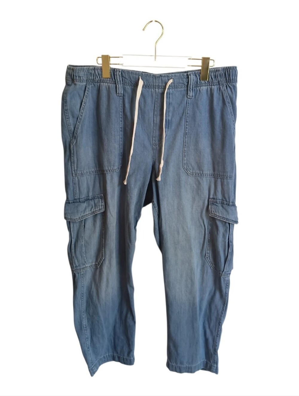 GAP Men's Light Blue Cargo Joggers with Drawstring Baggy Oversized Casual XL